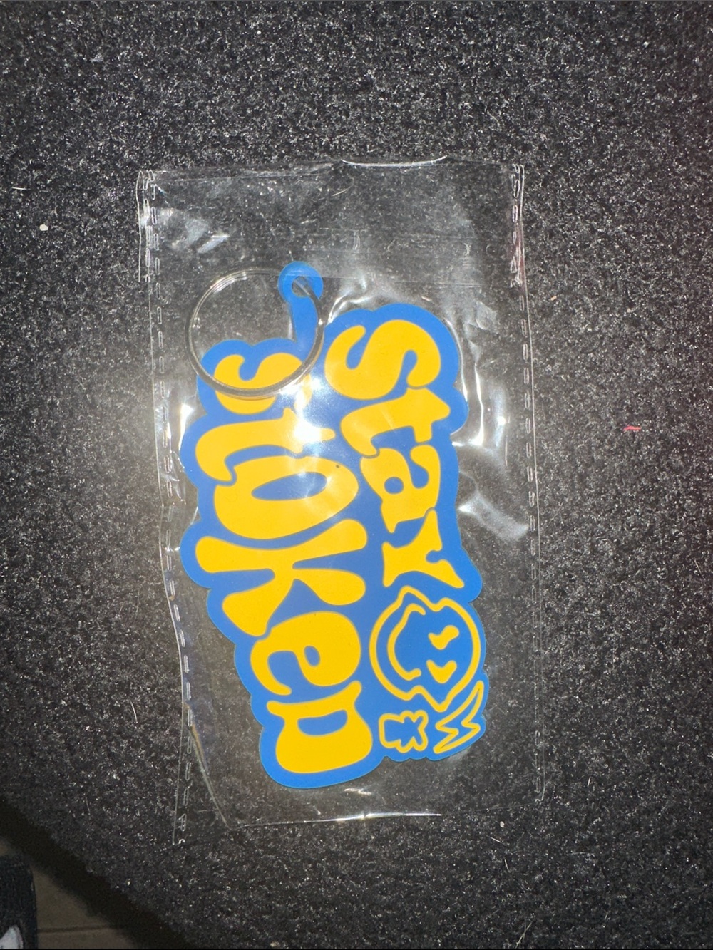 Dutch Bros Blue and Yellow Stax Token Silicone Keyring
